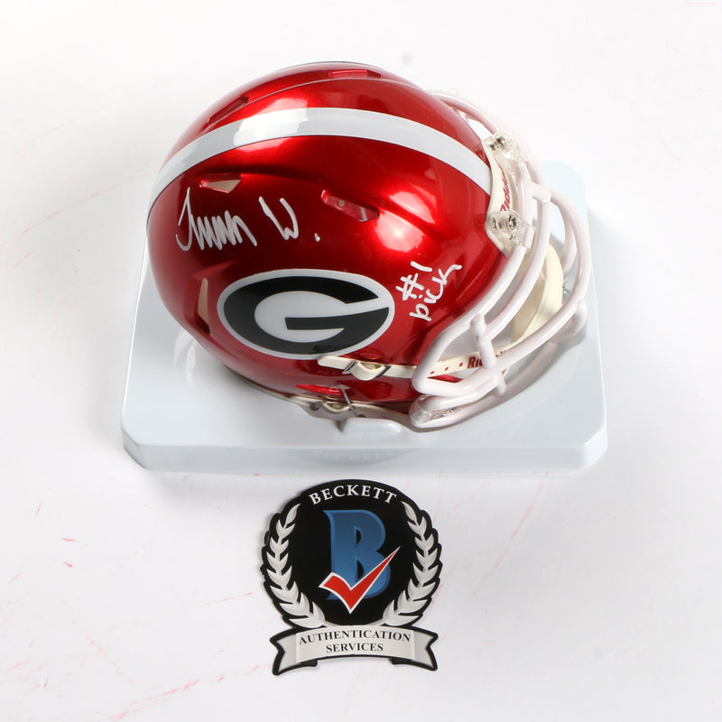 Travon Walker Signed Mini Helmet Flash Georgia Bulldogs #1 Pick