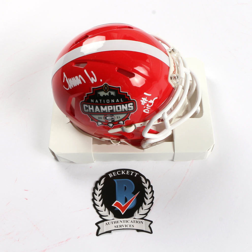 Travon Walker Signed Mini Helmet National Championship Georgia Bulldogs #1 Pick