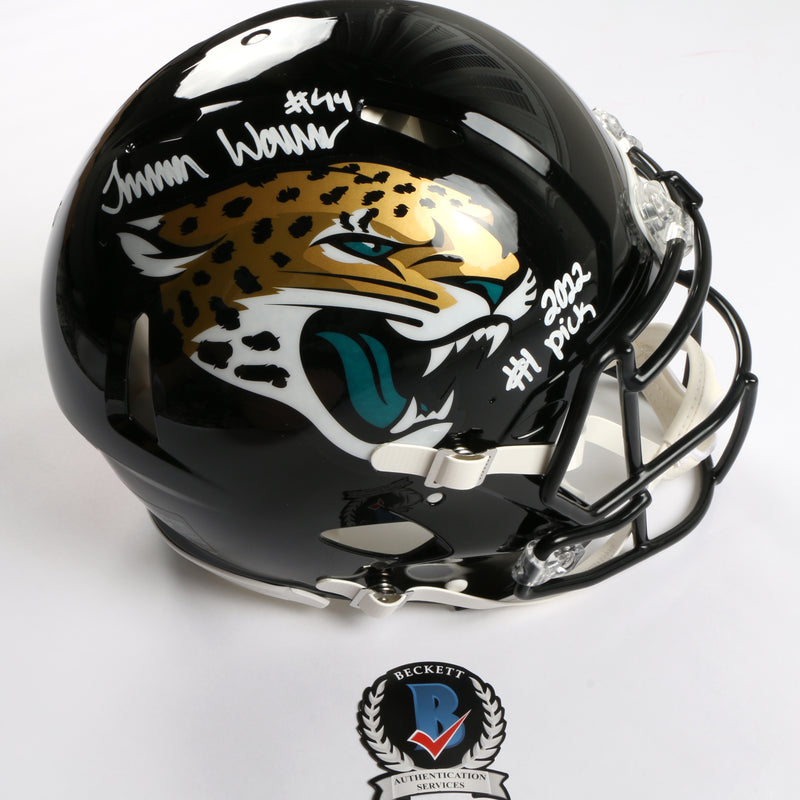 Travon Walker Signed Helmet Jacksonville Jaguars Speed Authentic #1 Pick BAS