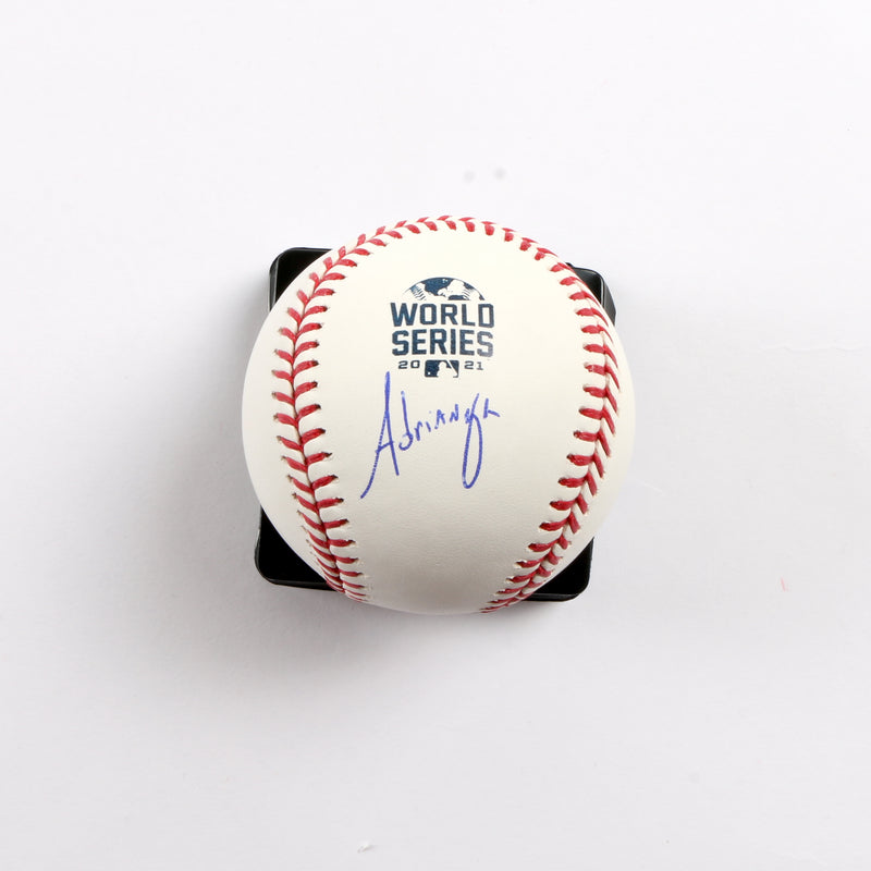 Ehire Adrianza Signed Official 2021 World Series Baseball Atlanta Braves