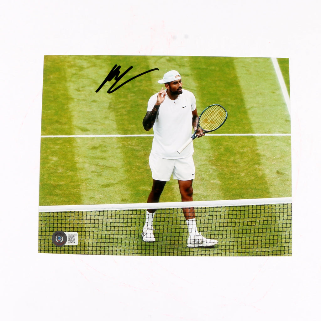 Nick Kyrgios Signed 8x10 Wimbledon Point