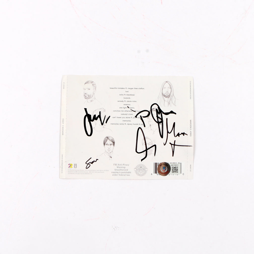 Maroon 5 Signed Album cover (Back)