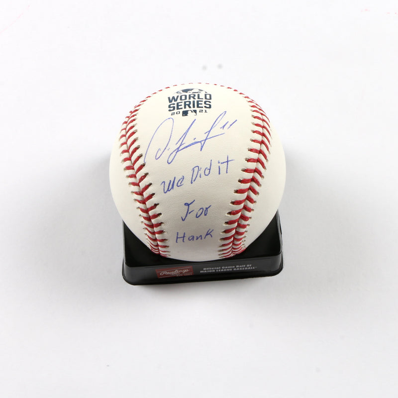 Orlando Arcia Signed Official 2021 World Series Baseball Atlanta Braves WDITFH