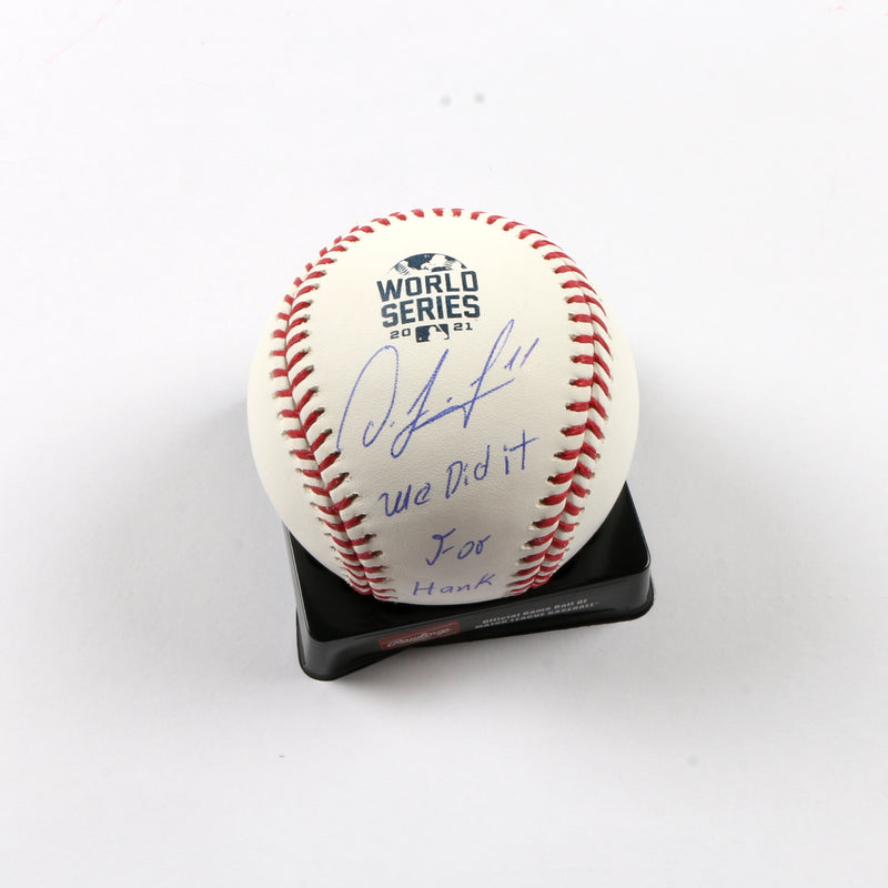 Orlando Arcia Signed Official 2021 World Series Baseball Atlanta Braves WDITFH