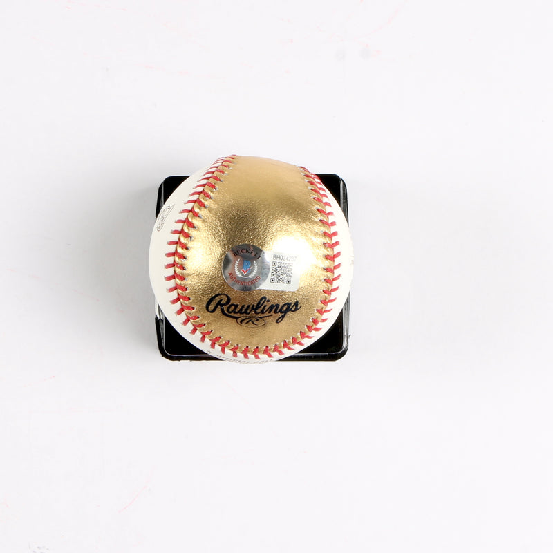 Brian Snitker Signed 2021 World Series Baseball (Gold) Atlanta Braves
