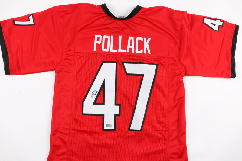 David Pollack Signed Jersey Red Georgia Bulldogs Beckett COA