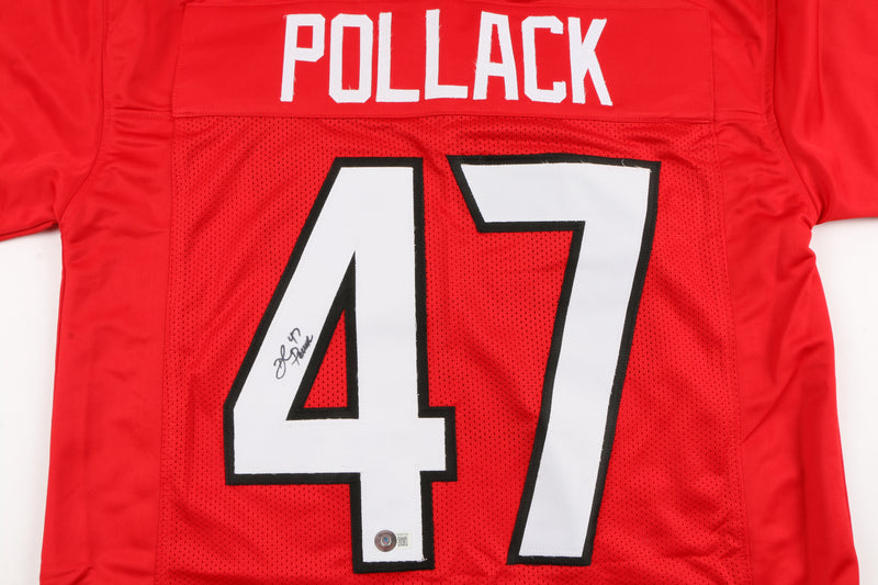 David Pollack Signed Jersey Red Georgia Bulldogs Beckett COA