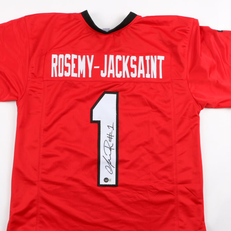 Marcus Rosemy Signed Jersey Red Georgia Bulldogs Beckett COA