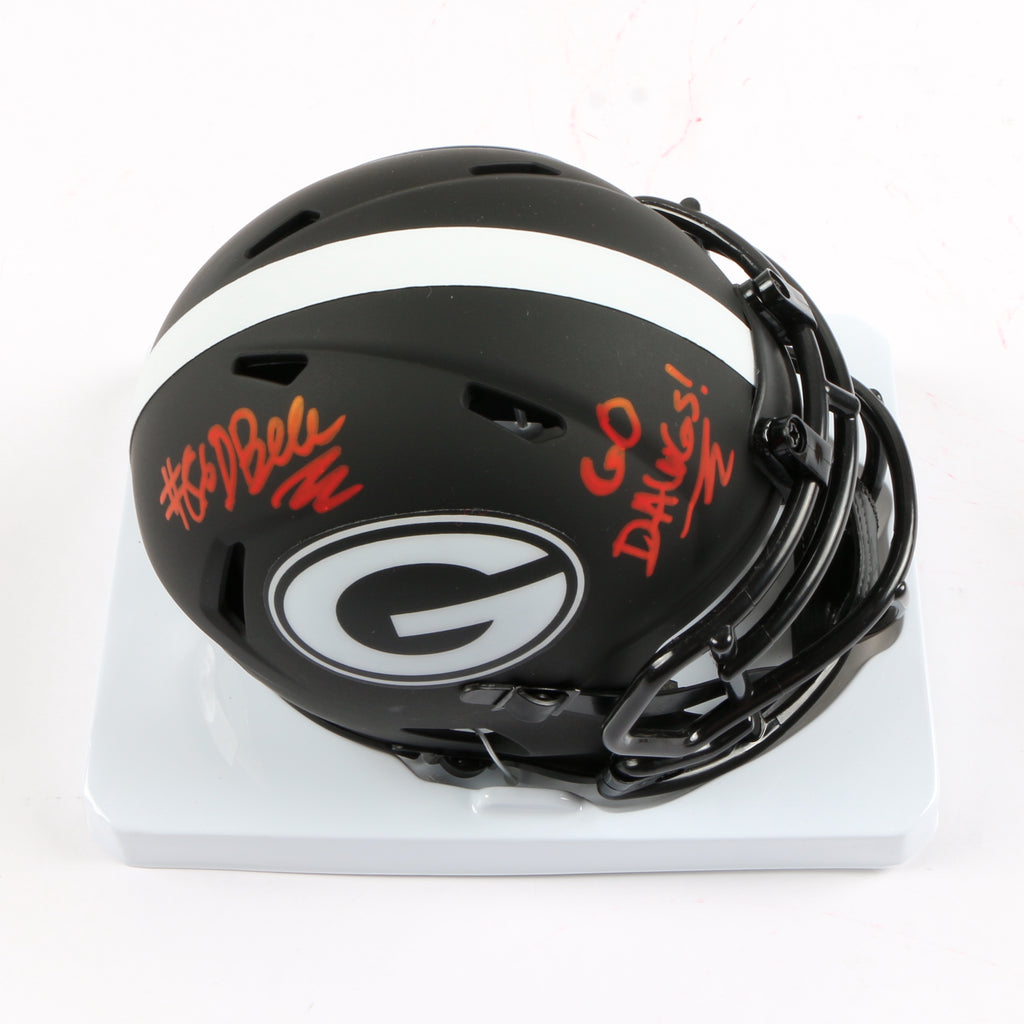 Dillon Bell Signed Mini Helmet Eclipse Speed Georgia Bulldogs