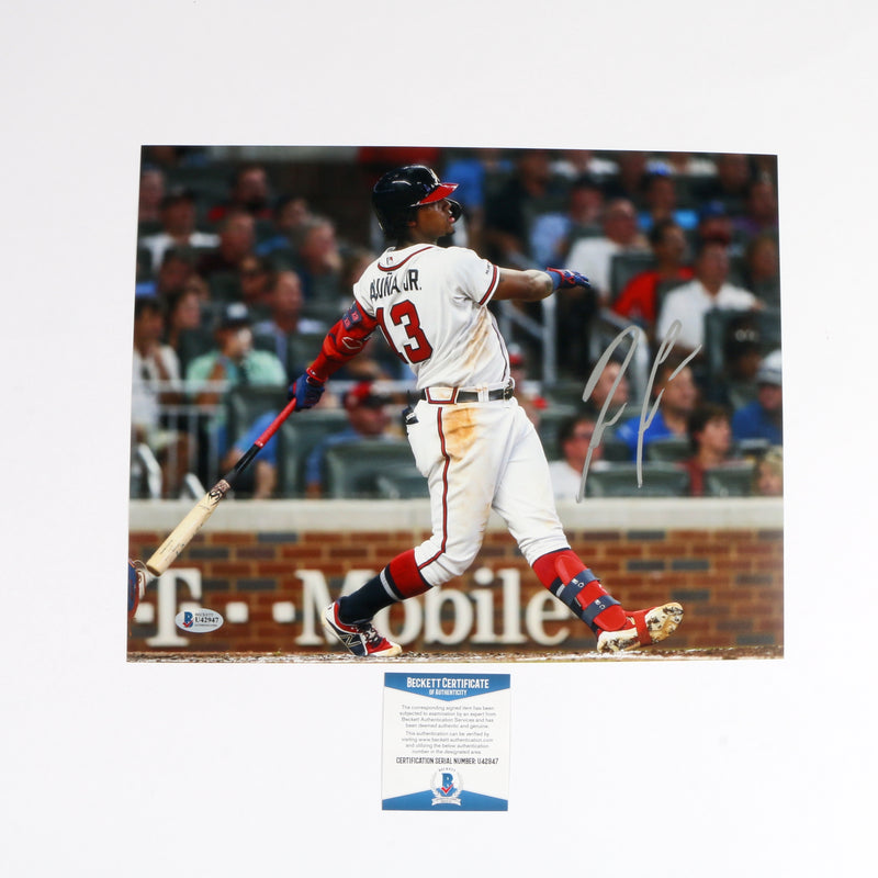 Ronald Acuna Signed 11x14 Photo Atlanta Braves HR Beckett