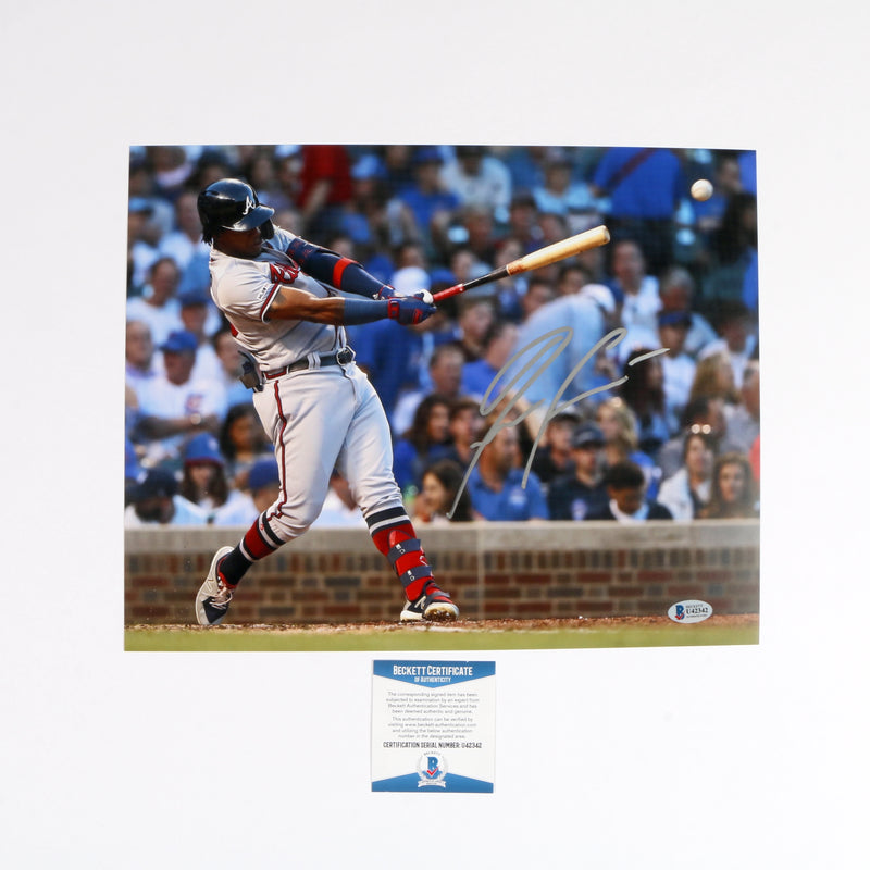 Ronald Acuna Signed 11x14 Photo Atlanta Braves HR Swing Beckett