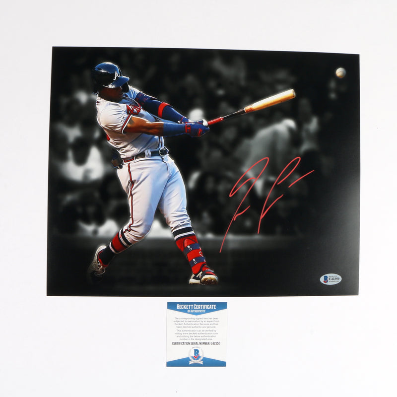 Ronald Acuna Signed 11x14 Photo Atlanta Braves Swing Edit Beckett