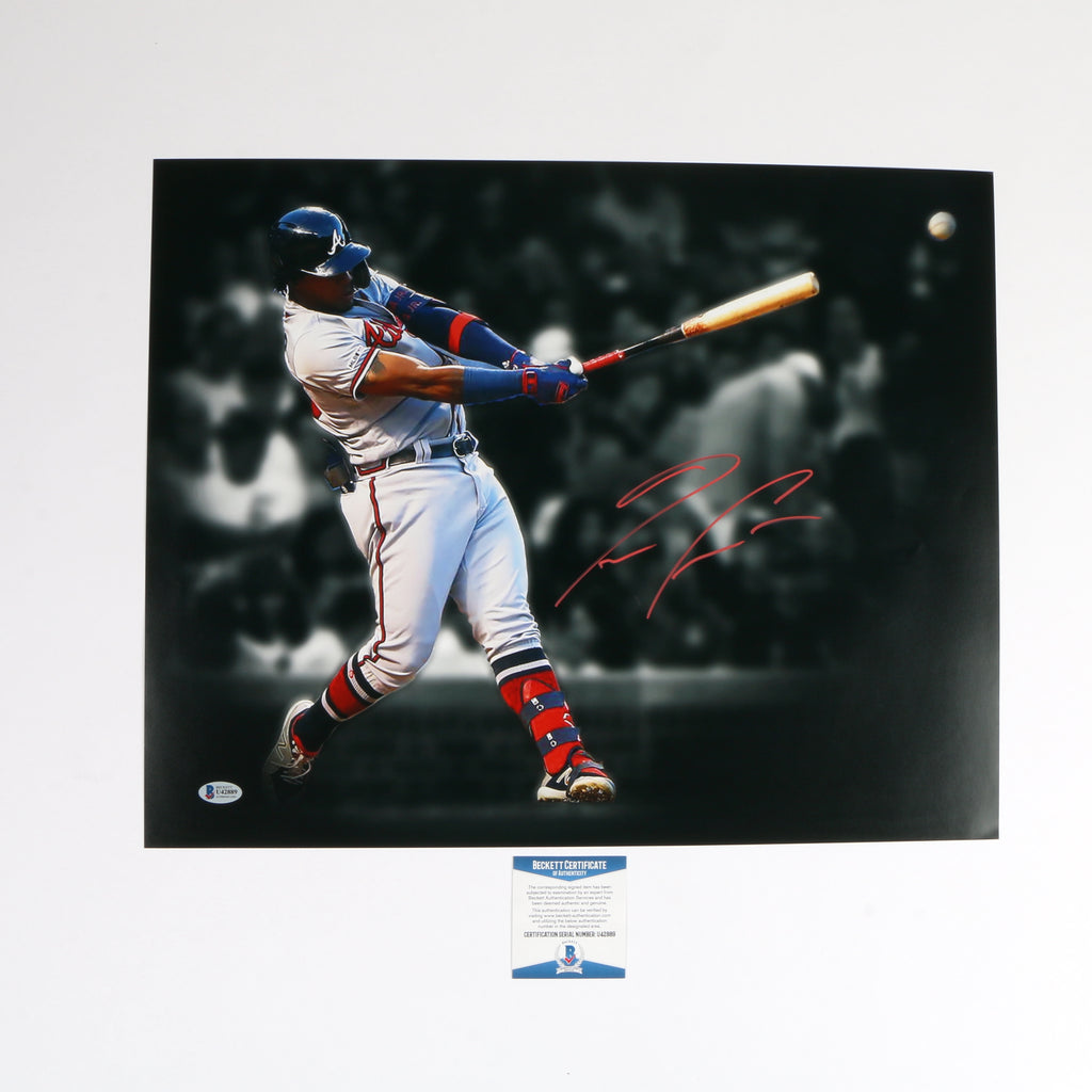 Ronald Acuna JR Signed Photo 16x20 Atlanta Braves Beckett