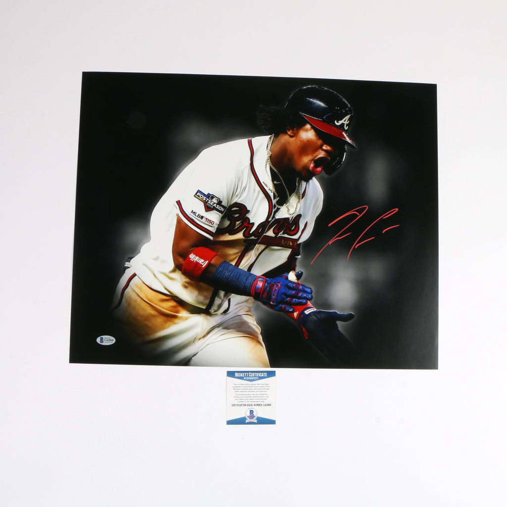 Ronald Acuna JR Signed Photo 16x20 Atlanta Braves Beckett
