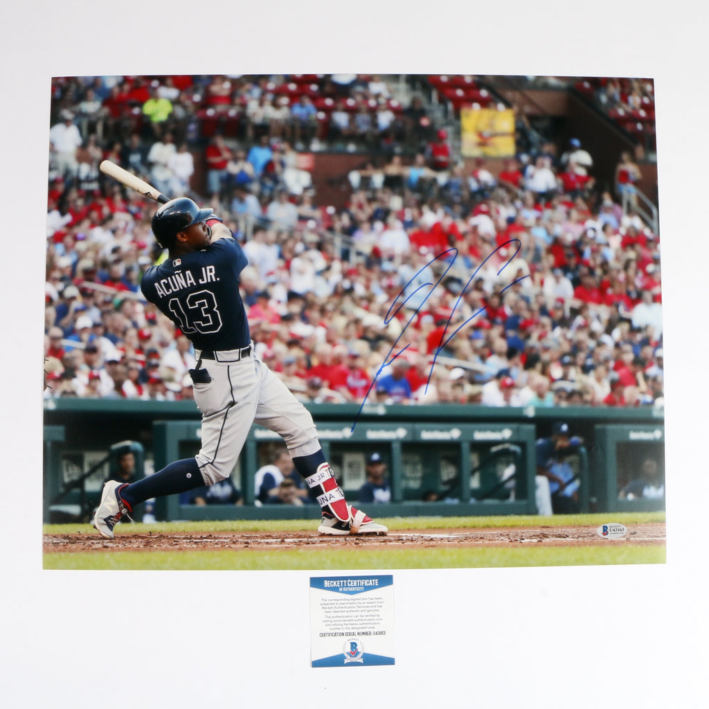 Ronald Acuna JR Signed 16x20 Atlanta Braves Beckett