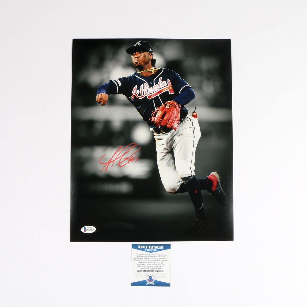 Ozzie Albies Signed Photo 11x14 Edit Atlanta Braves Beckett