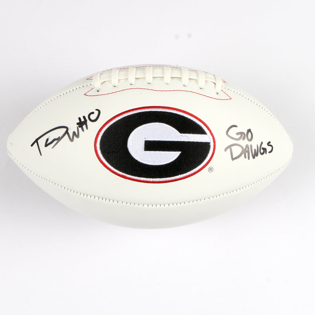 Darnell Washington Signed Football White Panel Georgia Bulldogs