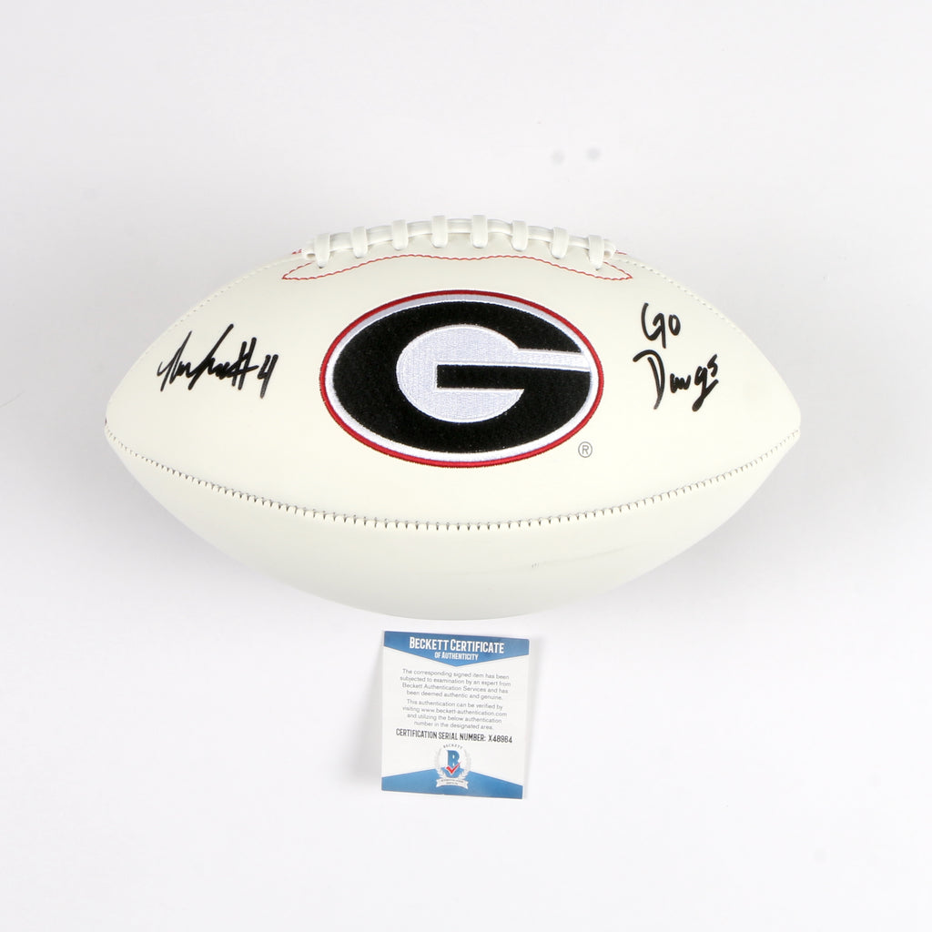 Nolan Smith Jr. Signed Football Georgia Bulldogs Beckett