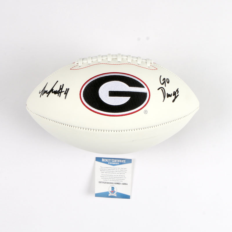 Nolan Smith Jr. Signed Football Georgia Bulldogs Beckett