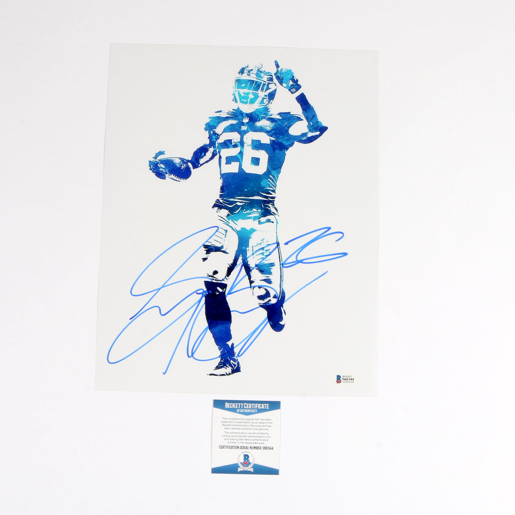Saquon Barkley Signed 11x14 New York Giants Beckett