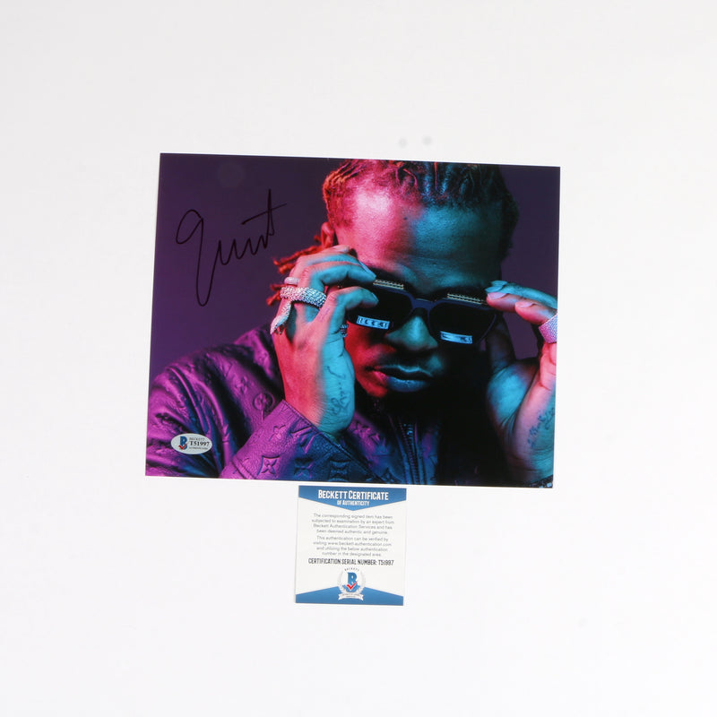 Gunna Signed 8x10 Photo Glasses Beckett