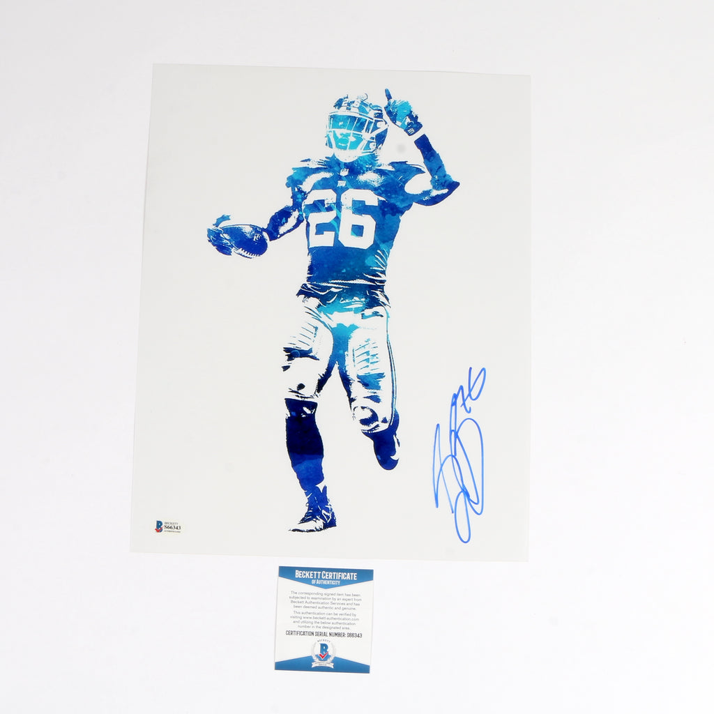 Saquon Barkley Signed 11x14 HUGE New York Giants Beckett