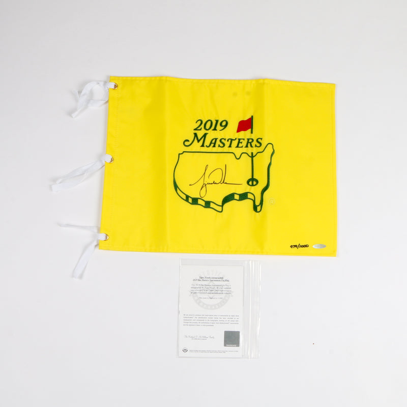 Tiger Woods Signed Masters Flag 2019 Upper Deck COA