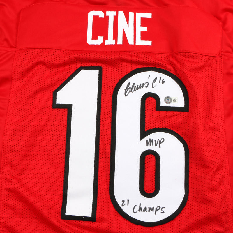 Lewis Cine Signed Jersey Red Georgia Bulldogs Minnesota Vikings Beckett