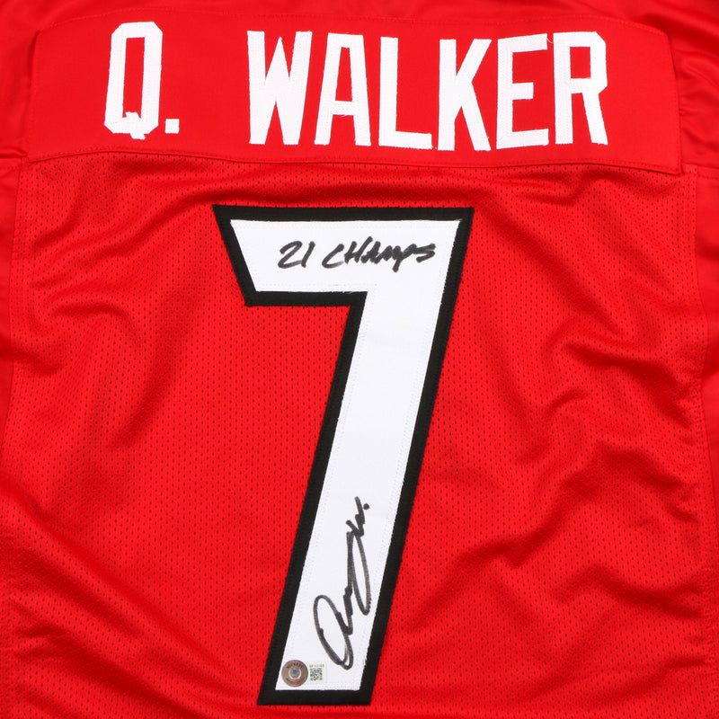 Quay Walker Signed Jersey Red Georgia Bulldogs Greenbay Packers Beckett