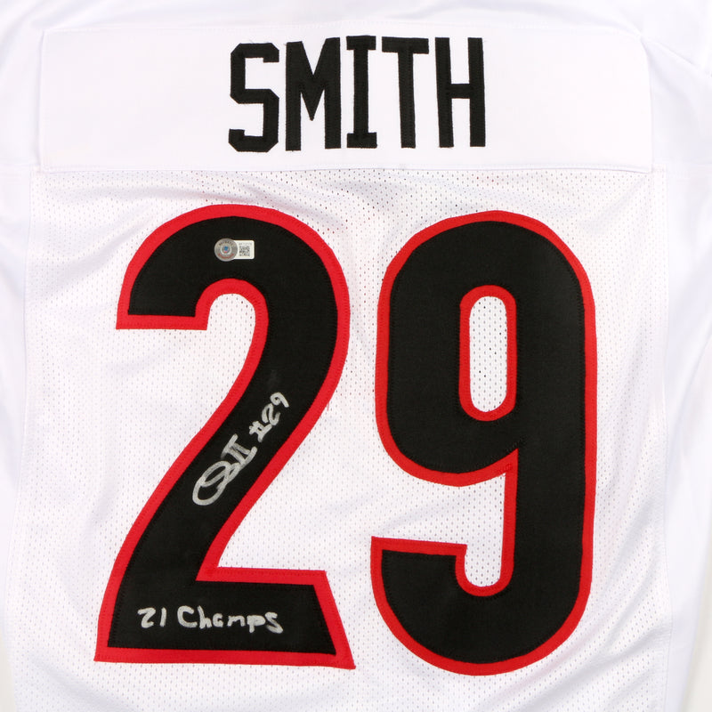 Chris Smith Signed Jersey White Georgia Bulldogs Beckett