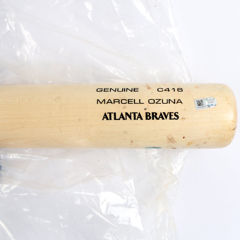 Marcel Ozuna Game Used Bat Atlanta Braves MLB Authentication