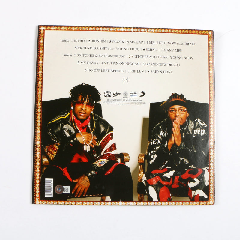 21 Savage Metro Boomin Signed Savage Mode 2 Vinyl Beckett COA