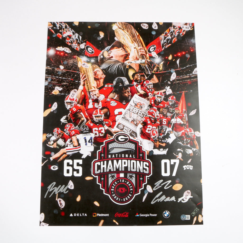 Bear Alexander Signed Poster National Championship Georgia Bulldogs Beckett