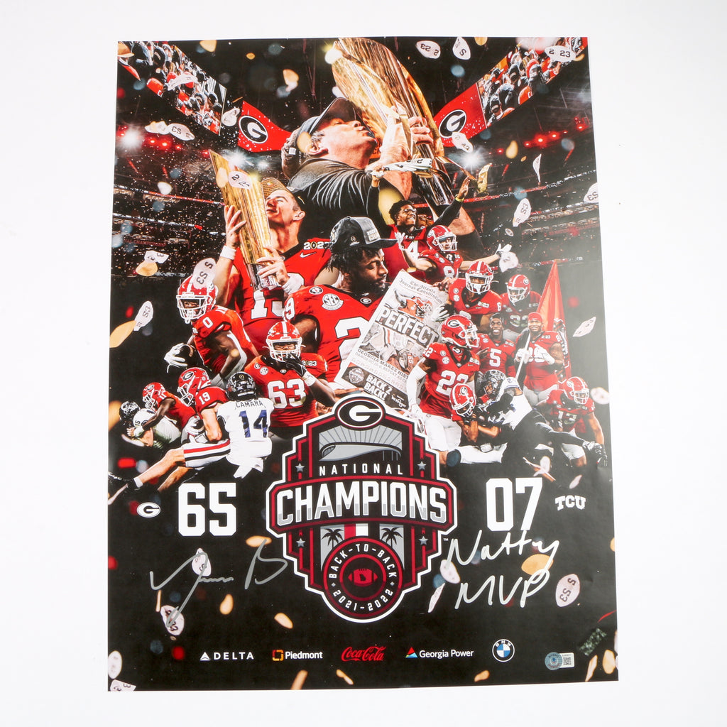 Javon Bullard Signed Poster National Championship Georgia Bulldogs Beckett