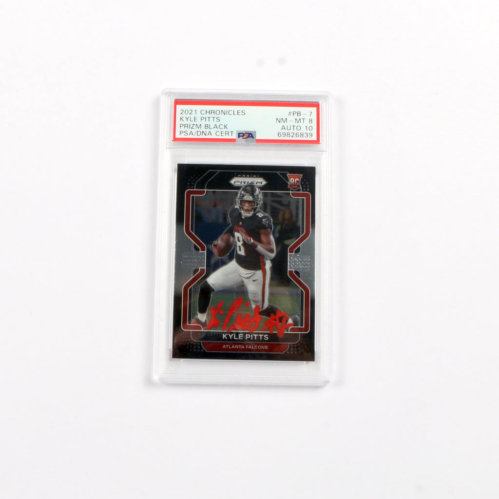 Kyle Pitts Signed Panini Prizm Black 2021 Chronicles RC PSA 8 Auto