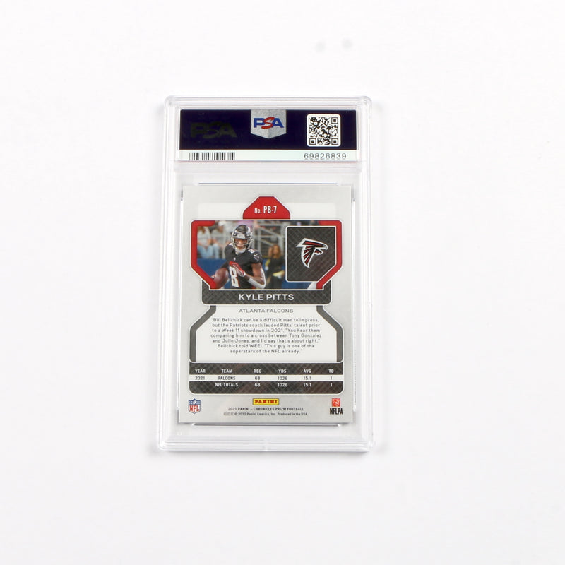 Kyle Pitts Signed Panini Prizm Black 2021 Chronicles RC PSA 8 Auto