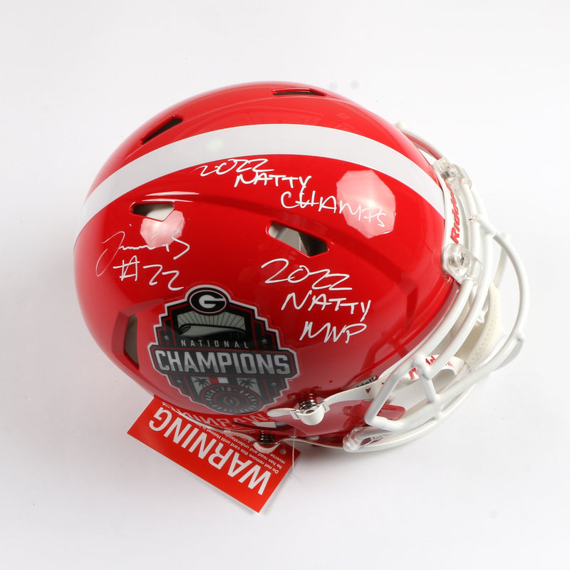 Javon Bullard Signed helmet Speed Authentic Champions 2022 Georgia Bulldogs Beckett