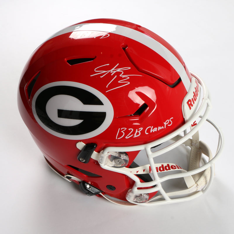 Stetson Bennett Signed Helmet Speed Flex National Championship MVP Beckett