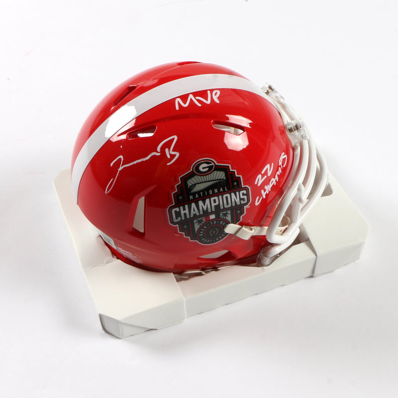 Javon Bullard Signed Mini Helmet Speed 22 National Championship Georgia Bulldogs Beckett