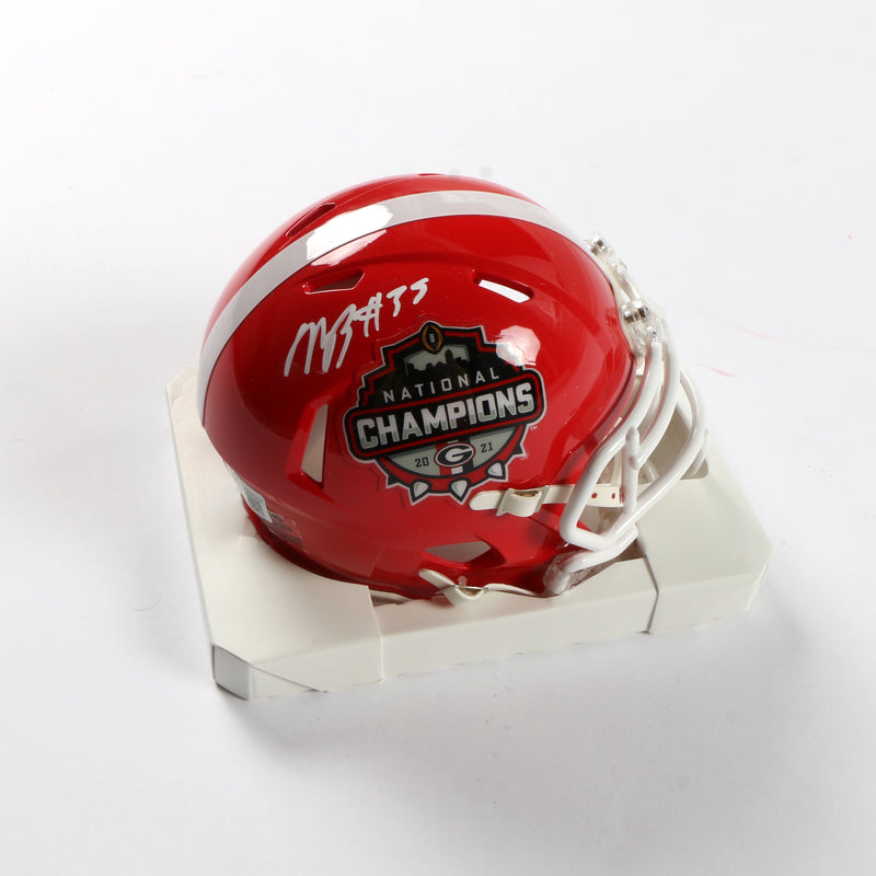 Robert Beal Signed Mini Helmet 2022 National Champ Georgia Bulldogs Beckett