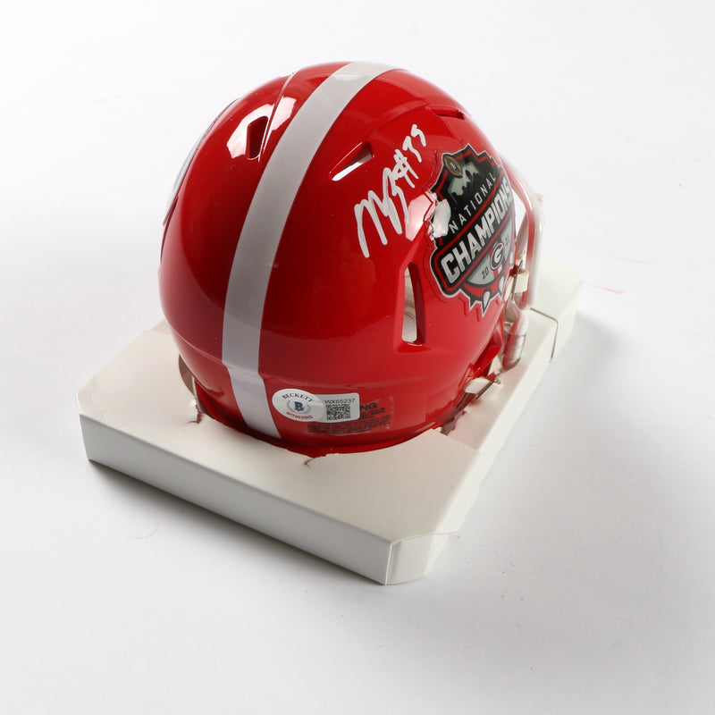 Robert Beal Signed Mini Helmet 2022 National Champ Georgia Bulldogs Beckett