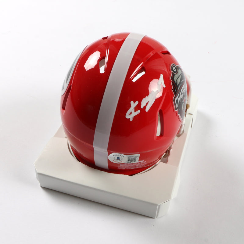 Kenny Mcintosh Signed Mini Helmet 2022 Natty Speed Georgia Bulldogs