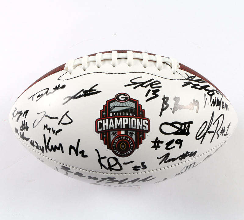 Georgia Bulldogs 2022 Team Signed Football Stetson Bennett Ladd Brock National Champs BAS AC32292