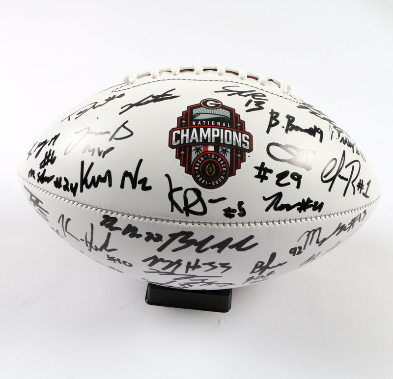 Georgia Bulldogs 2022 Team Signed Football Stetson Bennett Ladd Brock National Champs BAS AC32292