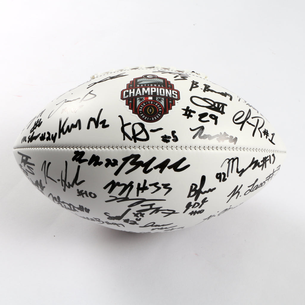 Georgia Bulldogs 2022 Team Signed Football Stetson Bennett Ladd Brock National Champs BAS AC32298