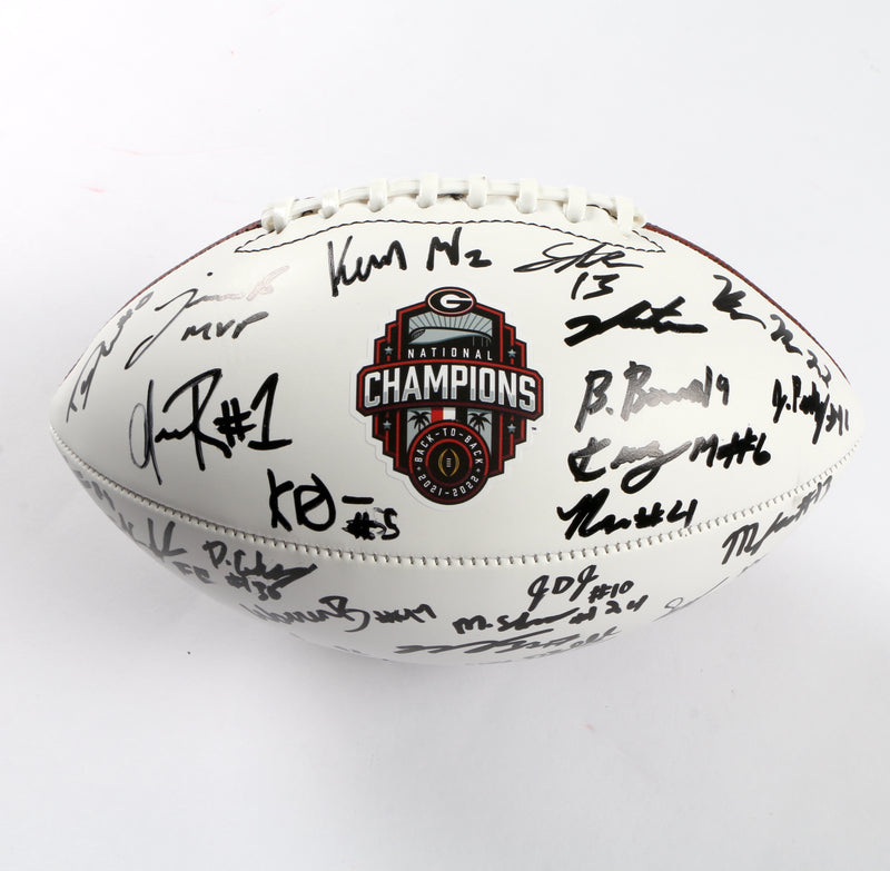 Georgia Bulldogs 2022 Team Signed Football Stetson Bennett Ladd Brock National Champs BAS AC32298