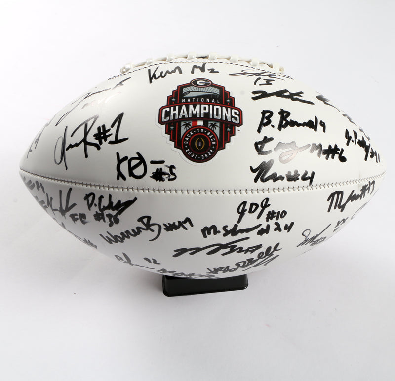 Georgia Bulldogs 2022 Team Signed Football Stetson Bennett Ladd Brock National Champs BAS AC32298