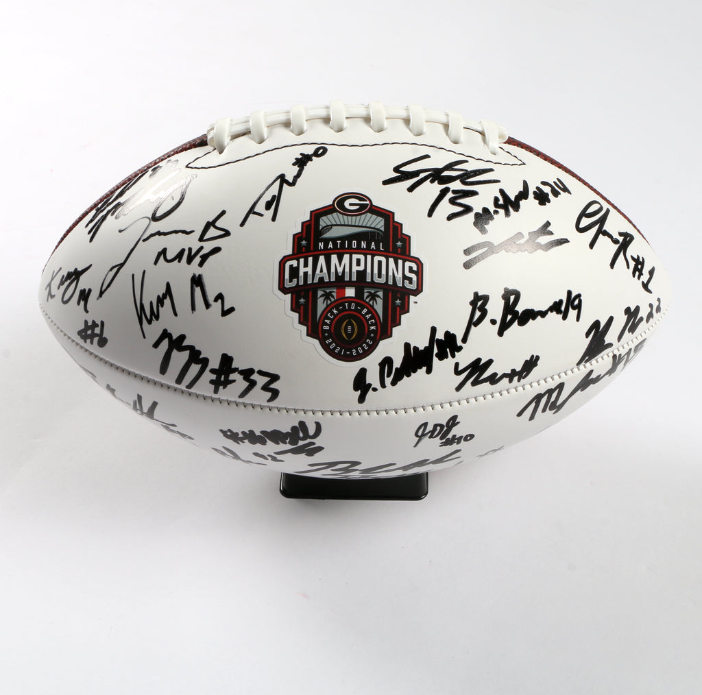 Georgia Bulldogs 2022 Team Signed Football Stetson Bennett Ladd Brock National Champs BAS AC32294