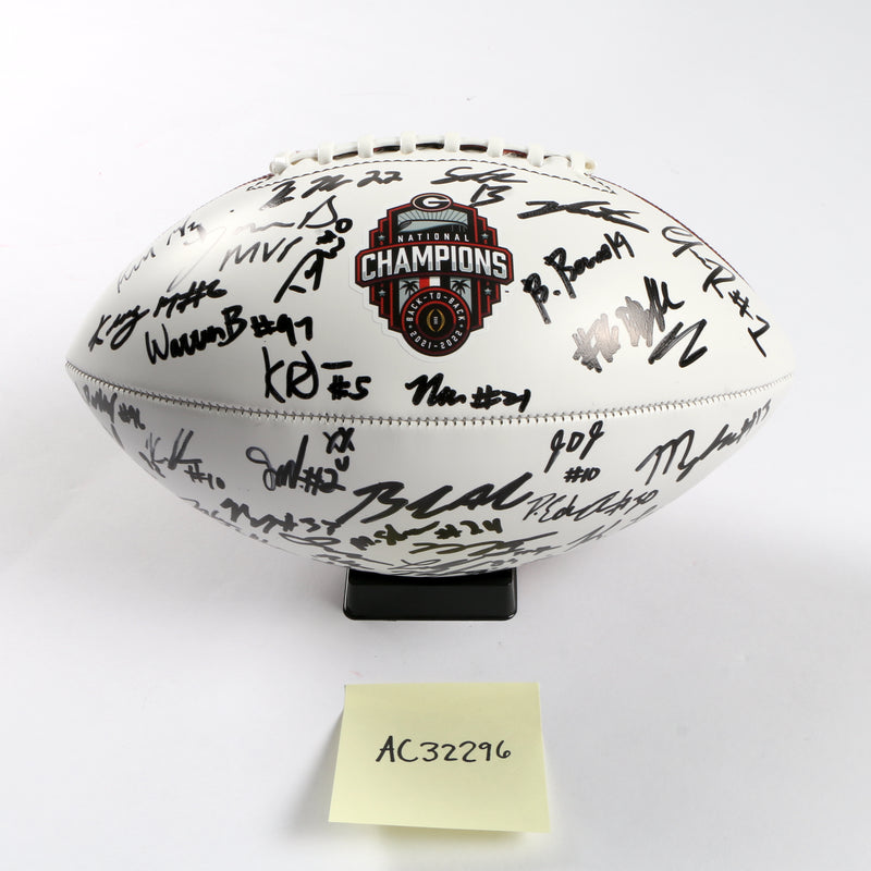 Georgia Bulldogs 2022 Team Signed Football Stetson Bennett Ladd Brock National Champs BAS AC32296