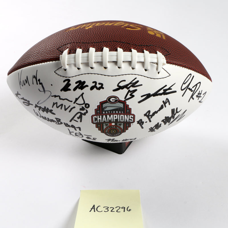 Georgia Bulldogs 2022 Team Signed Football Stetson Bennett Ladd Brock National Champs BAS AC32296